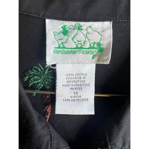 The Quacker Factory Safari Animals Embroidered Jacket Full Zip Plus Size 1X - Picture 7 of 11